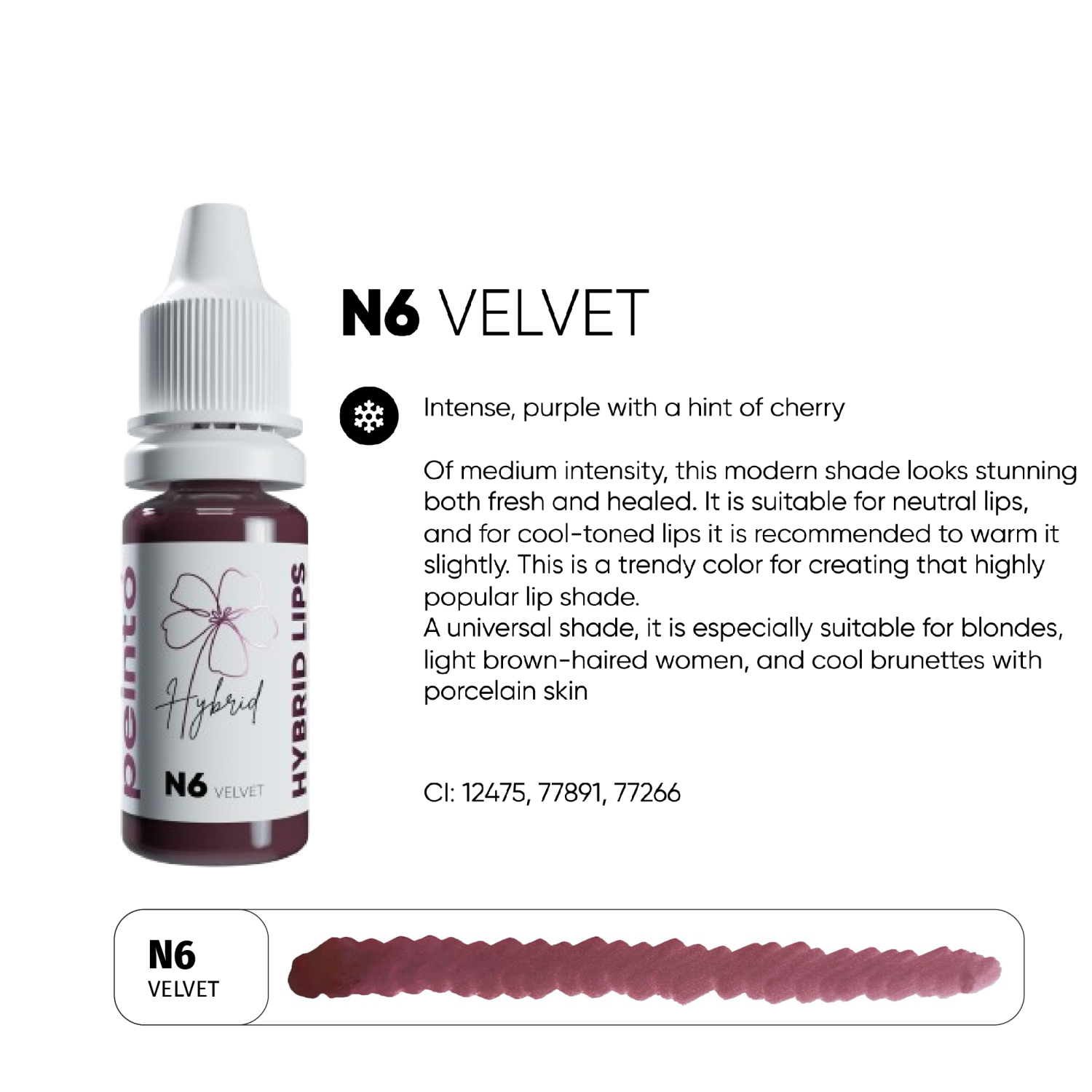 PEINTO ტუჩის პიგმენტები N6 Velvet